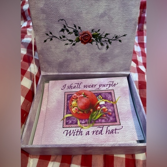 I Shall Wear Purple With A Red Hat 11 Notecard Stationary Set - Picture 1 of 4